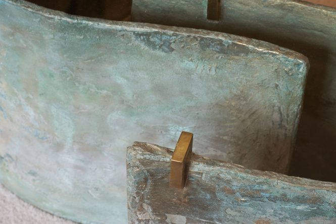 Coffee table, detail, halchimia, bronze, 150x80 cm