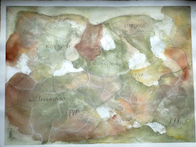 Carta quasi una fantasia 3, watercolor on paper, 49x62 cm