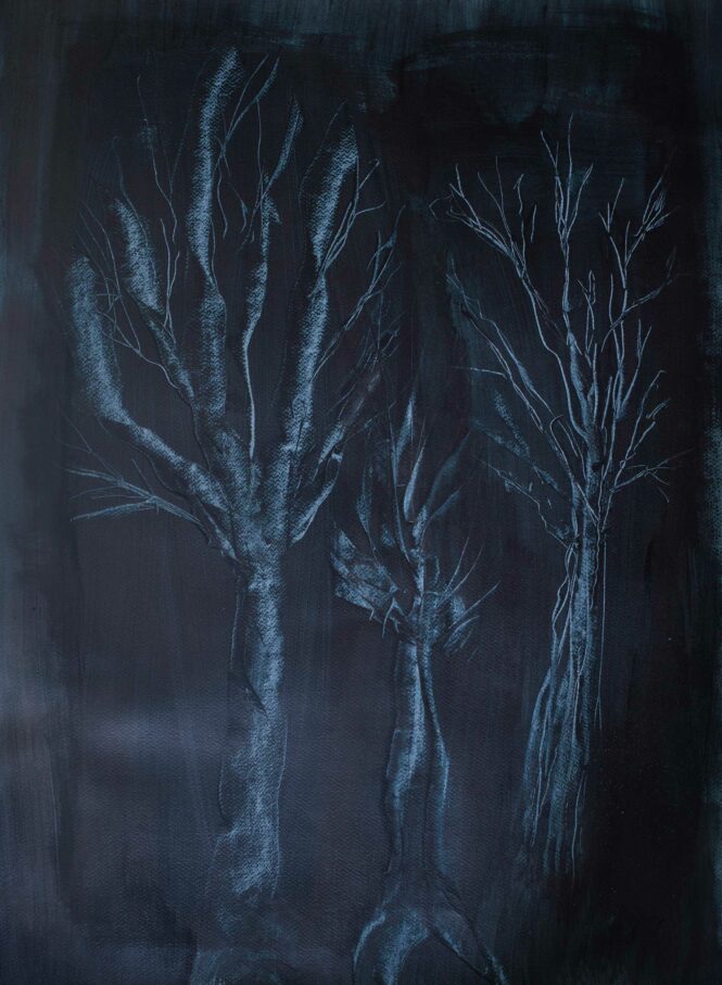 Black Out Woods, acrylic on paper, 76x56 cm