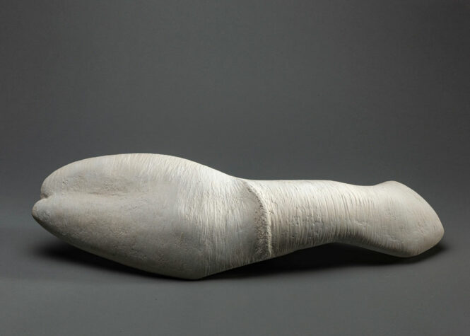 Wings of Time IV, sculpture by Louise Renaud, 75 x 23 cm, plaster